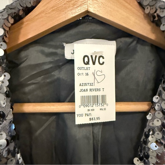 NWT Joan Rivers Gunmetal Sequin Blazer - Picture 2 of 5